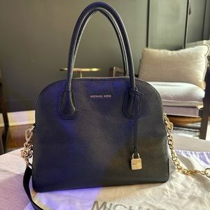 Black Leather Michael Kors Hand Bag